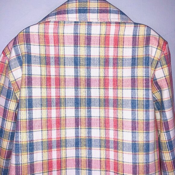 Vintage 50s Billy the Kid Boys Jacket Size 12 Blue Pink Plaid Western Rockabilly - Picture 6 of 8